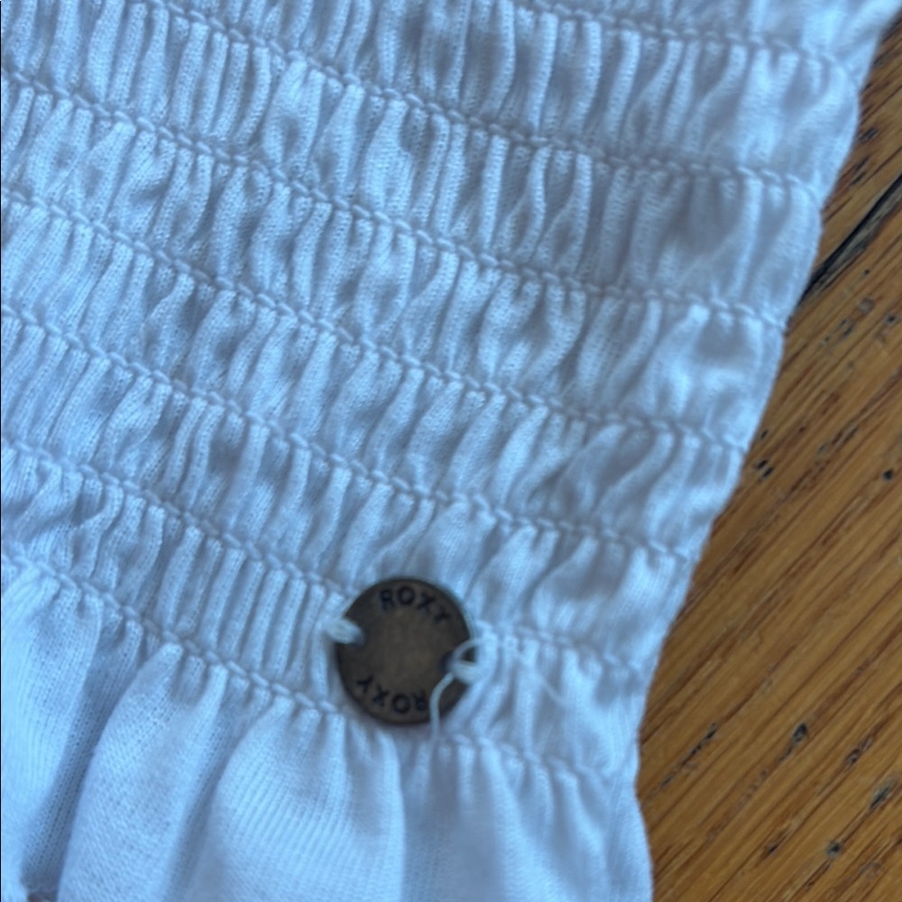 White Ruffled Women's Top - Picture 3 of 4